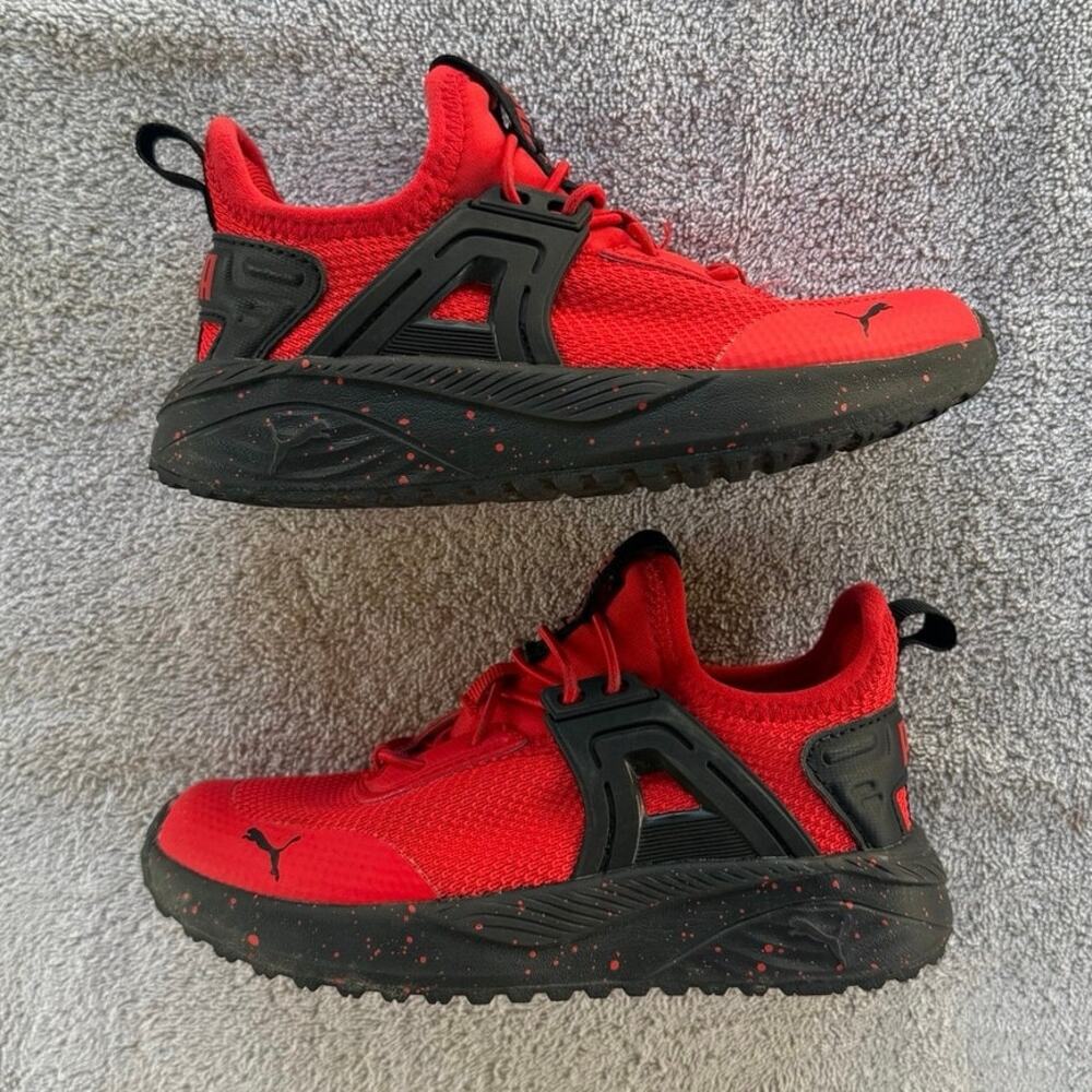 Boys Puma Pacer 23 Speckled Red Black Little Kid Size 11C - Picture 3 of 8